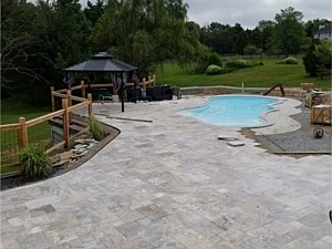 Pool Decking w/ Travertine